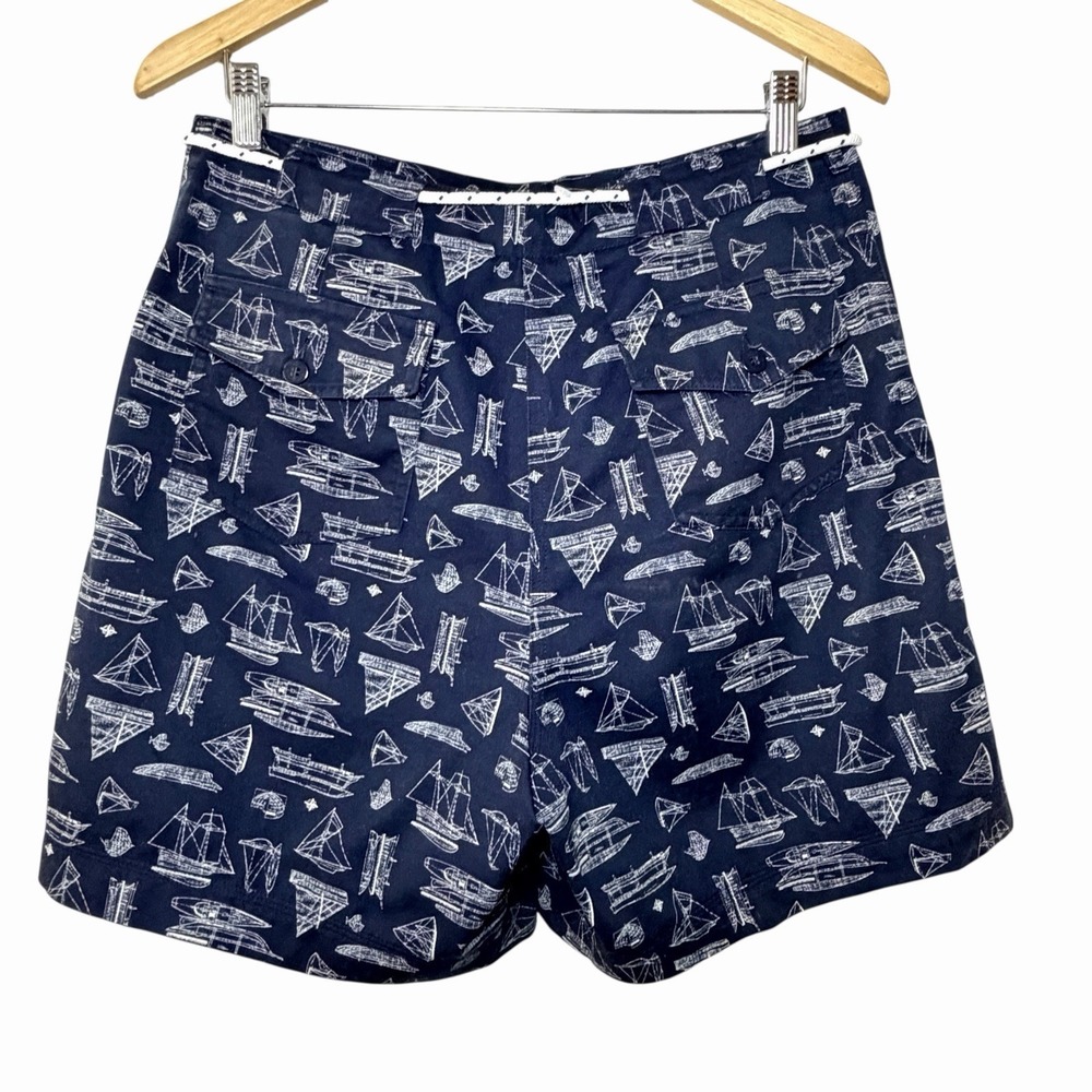 Lauren Ralph Lauren Womens Nautical Ship Print 100% Cotton Shorts Size 10 Preppy - Picture 3 of 14